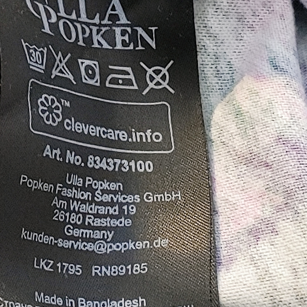 Ulla Popken Plus Size Womens 24/26 Square Neck Geo Art Boho Long Sleeve Tunic